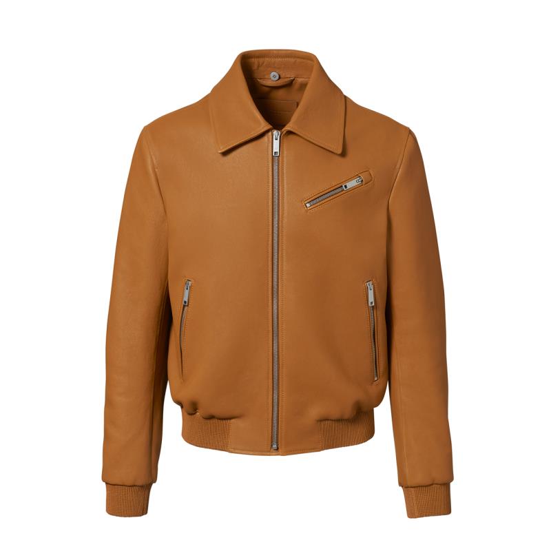 Porsche Design Motocross Leather Jacket Bunda kožená s kožešinovým límcem