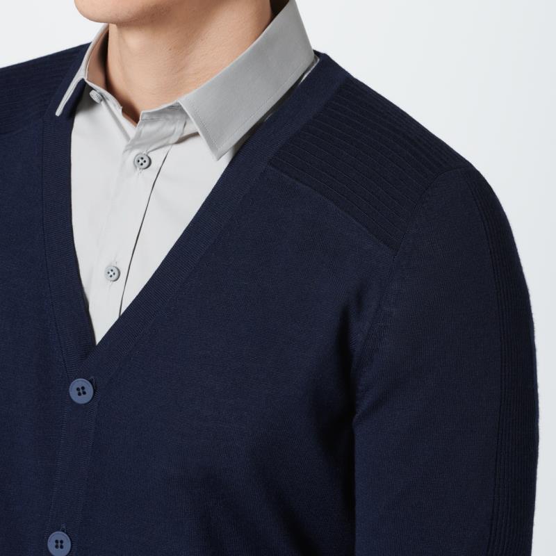 Porsche Design Button Tec Cardigan Svetr kardigan vlněný