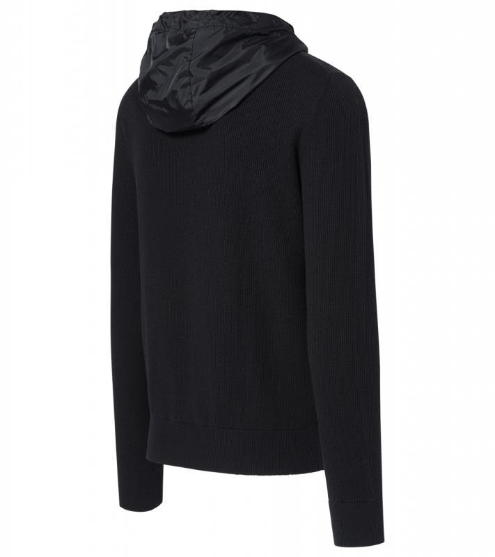 Porsche Design P 1130 M Fabric Block Hooded Cardigan Svetr s kapucí