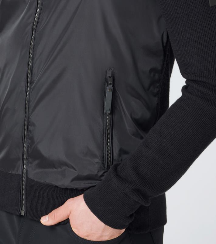 Porsche Design P 1130 M Fabric Block Hooded Cardigan Svetr s kapucí