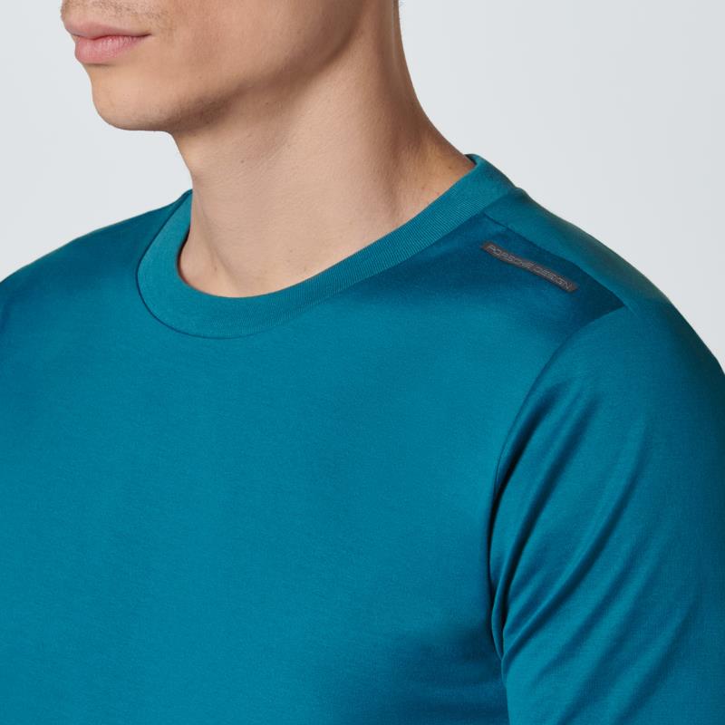 Porsche Design Essential Tee Tričko s kulatým výstřihem modré a limetkové