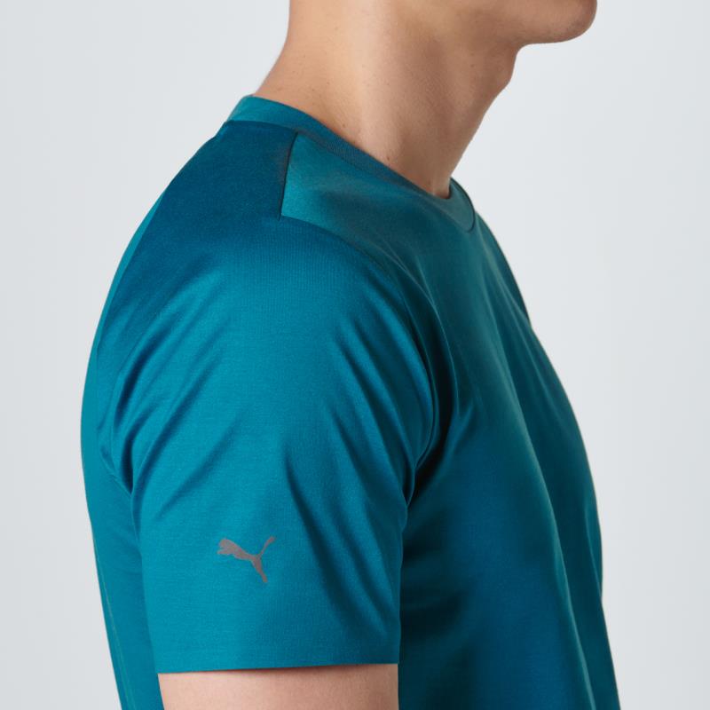 Porsche Design Essential Tee Tričko s kulatým výstřihem modré a limetkové