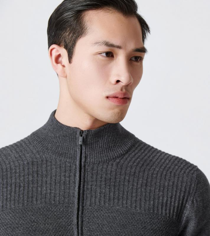 Porsche Design P 1130 M Mock Neck Zip Sweater Svetr ke krku