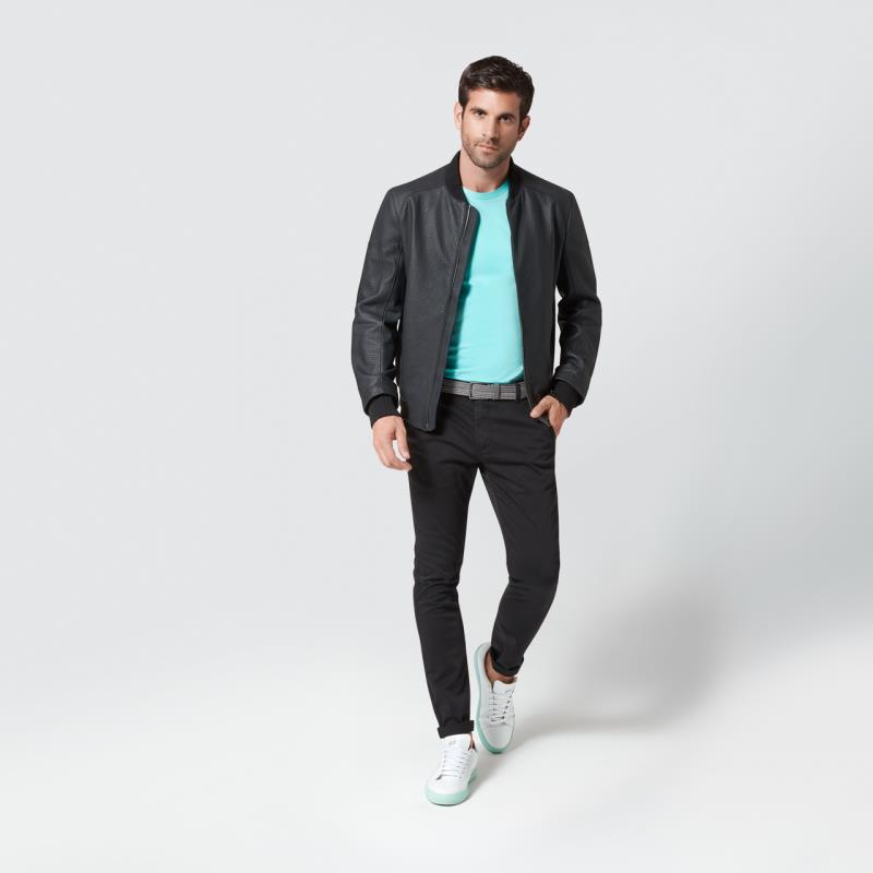 Porsche Design Titan Structured Leather Bomber Bunda kožená strukturovaná