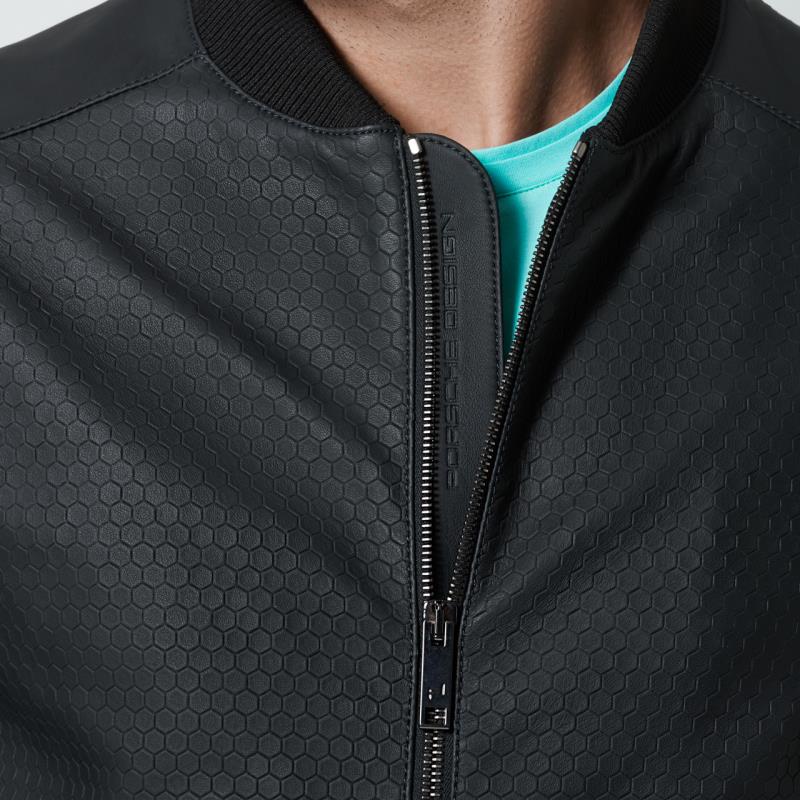 Porsche Design Titan Structured Leather Bomber Bunda kožená strukturovaná