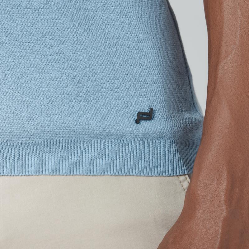 Porsche Design Casual Knit Polo Tričko s límečkem světle modrá dusty blue
