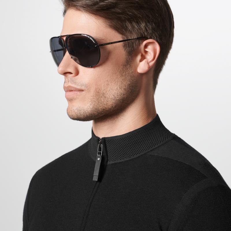 Porsche Design Perforated Collar Cardigan Svetr kardigan na zip