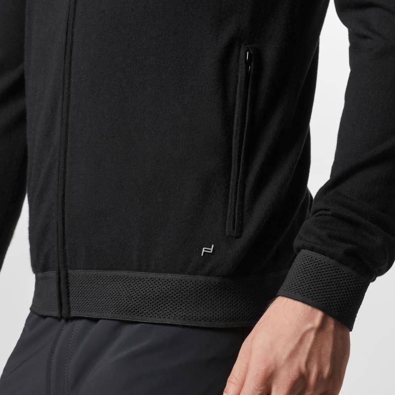 Porsche Design Perforated Collar Cardigan Svetr kardigan na zip