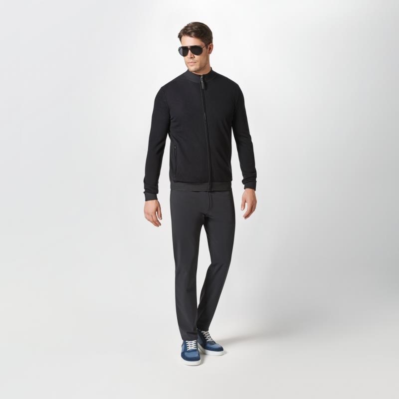 Porsche Design Perforated Collar Cardigan Svetr kardigan na zip