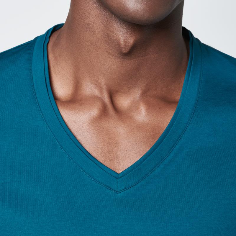 Porsche Design V-Neck Tee Tričko bavlněné s výstřihem do V modré