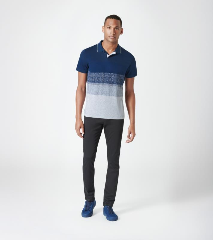 Porsche Design P 1120 M Hidden Placket Jacquard Polo Triko s límečkem denim