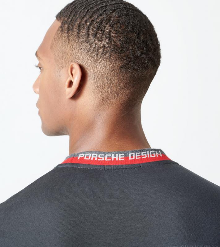 Porsche Design P 1110 M Logo Neck Obmre Tee Tričko asfalt