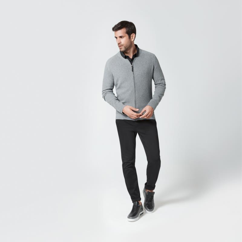 Porsche Design Structured Zip Cardigan Svetr na zip černá black velikost M