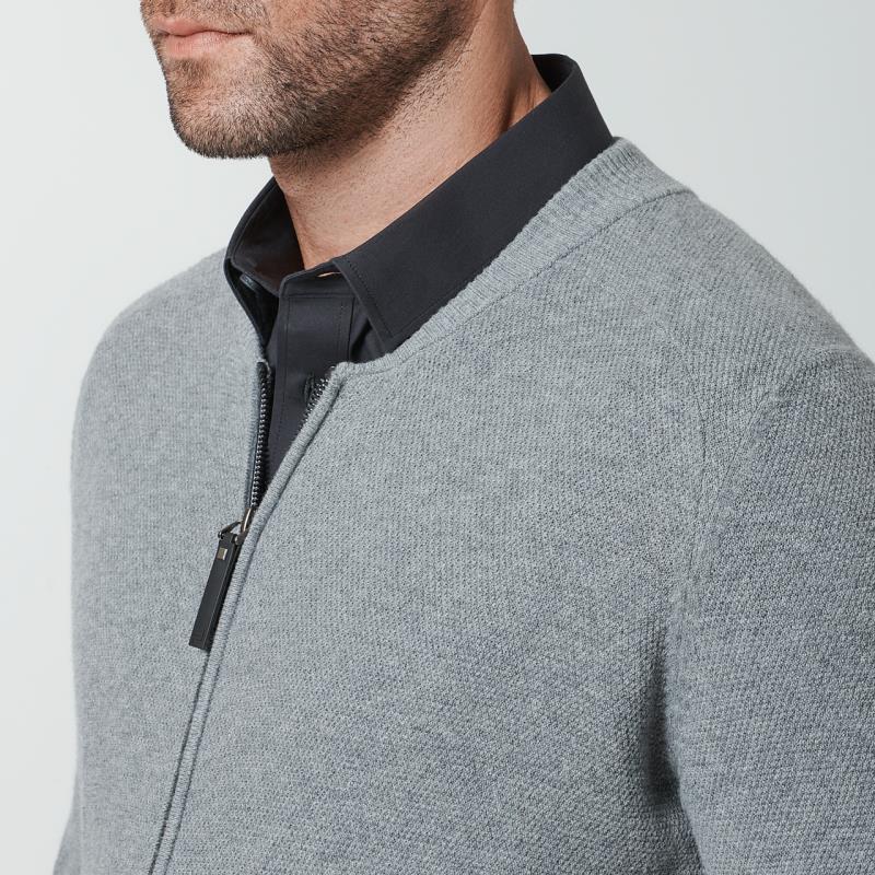 Porsche Design Structured Zip Cardigan Svetr na zip černá black velikost M
