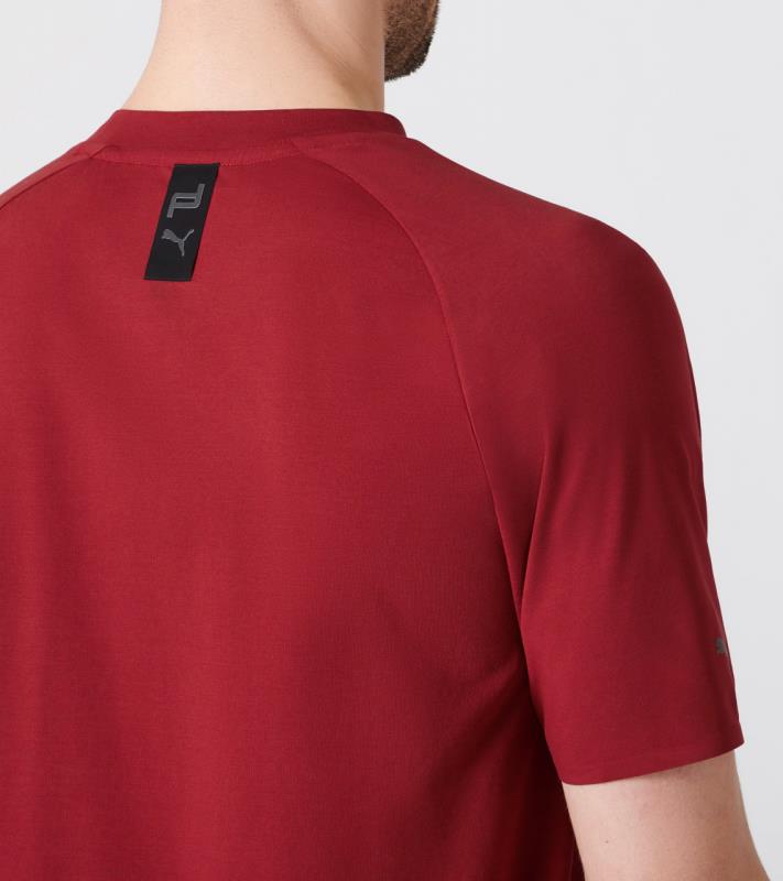 Porsche Design ESSENTIAL T-SHIRT Tričko s kulatým výstřihem červená jiřina red dahlia