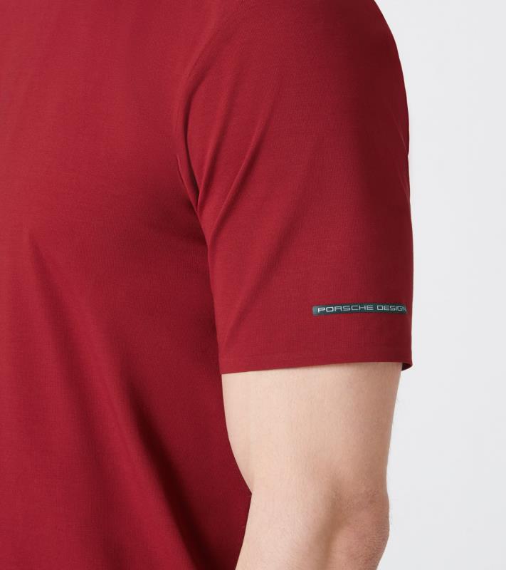 Porsche Design ESSENTIAL T-SHIRT Tričko s kulatým výstřihem červená jiřina red dahlia