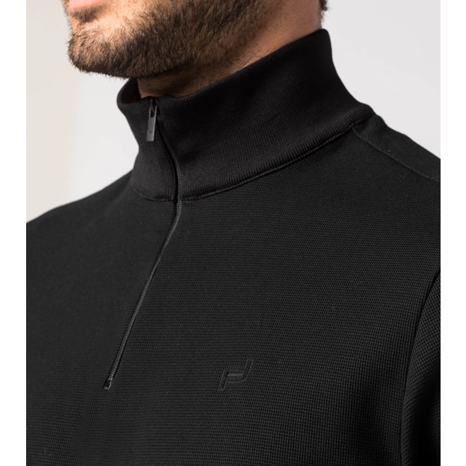 Porsche Design ZIP-UP POLO tričko se zipem a límečkem černá červená jet black rhubarb red
