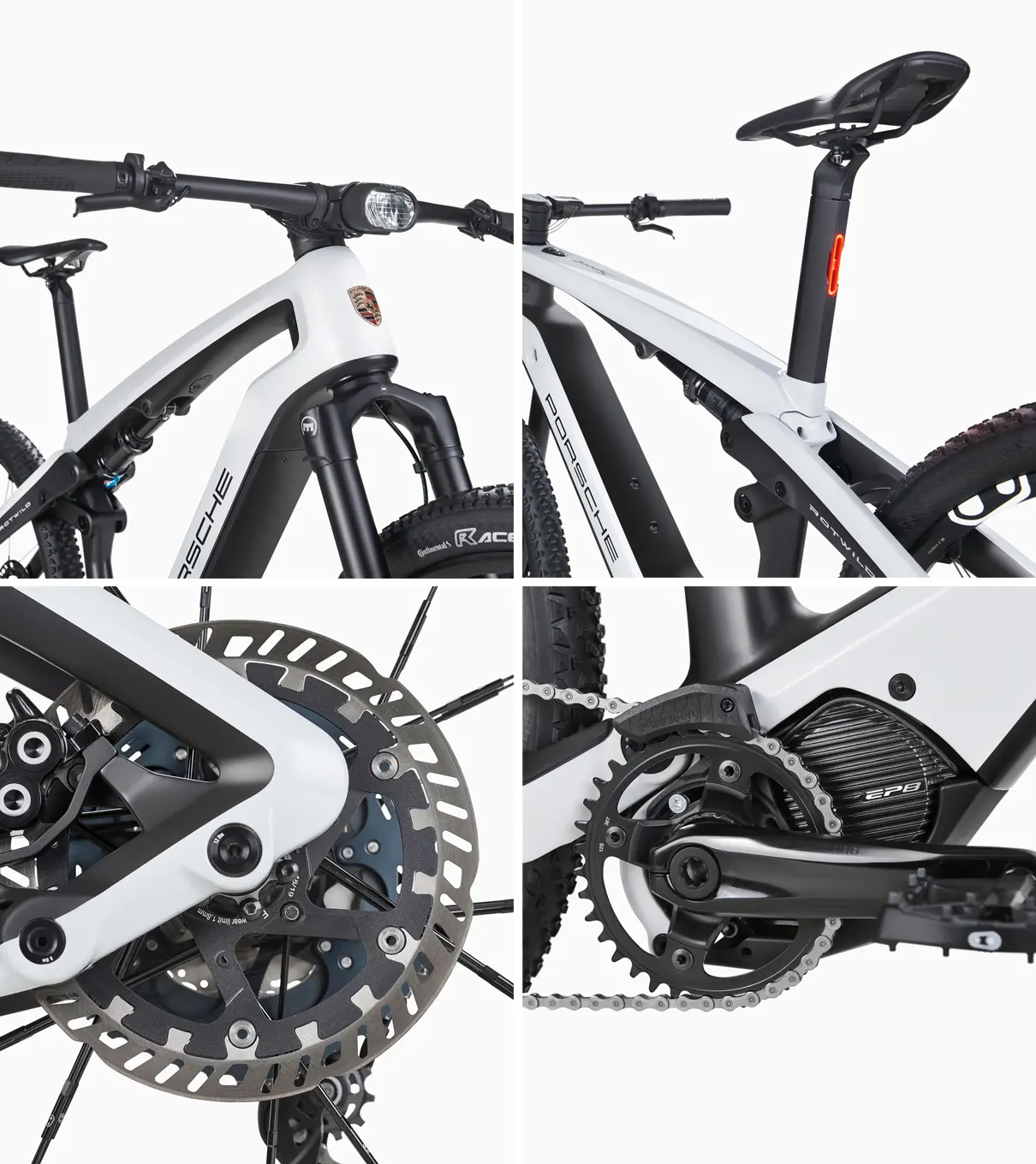 PORSCHE DESIGN eBike Sport Jízdní elektrokolo Sport 29" velikost L 180 - 194 cm do 120kg bíločerné karbonový rám