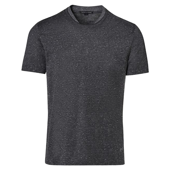 Porsche Design Cellular Structed Tee Tričko s dvojitým kulatým výstřihem asfaltově šedá asphalt grey