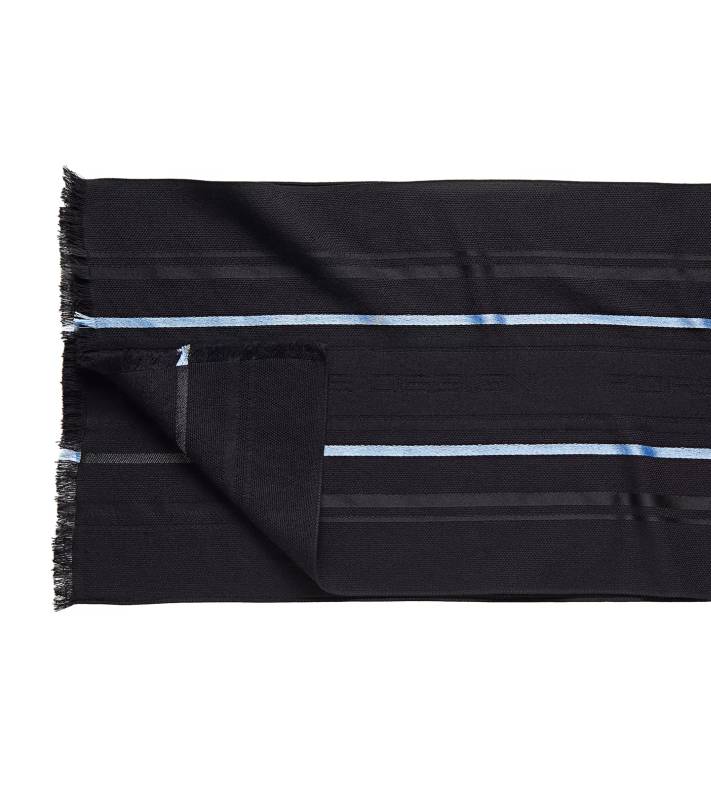PORSCHE DESIGN Business Racing Striped Scarf Šála černá modré pruhy