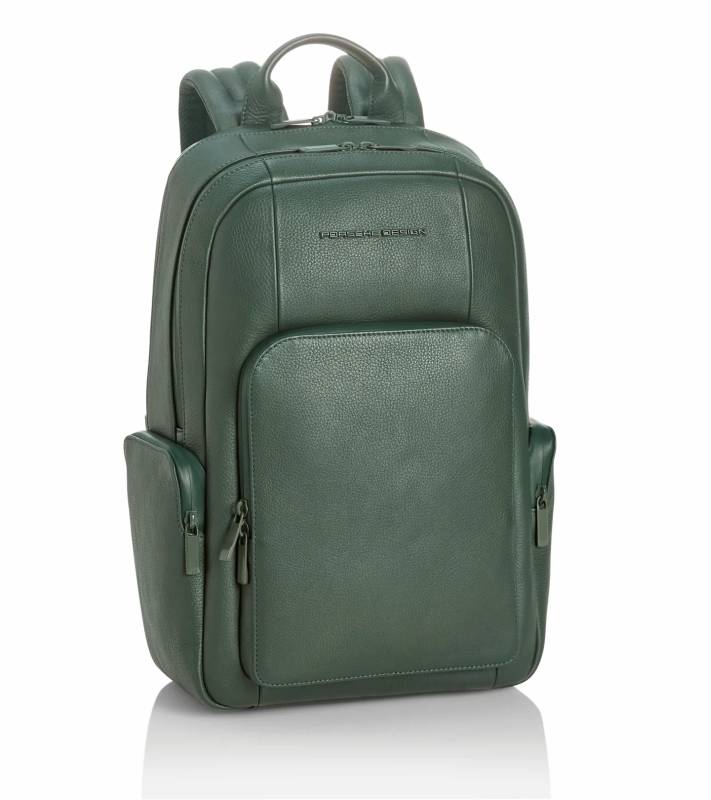 PORSCHE DESIGN Roadster Leather Backpack M1 Batoh střední velikosti kožený manažerský zelený