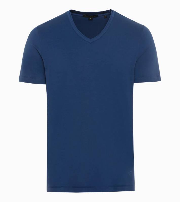 PORSCHE DESIGN V-Neck T-Shirt Tričko s výstřihem do V bavlněné modré