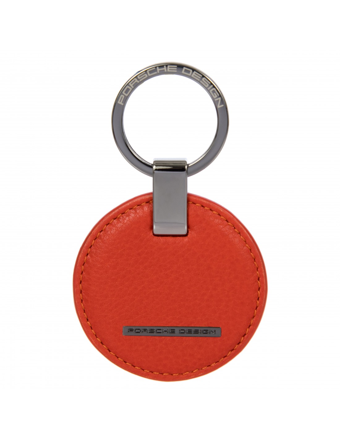 Porsche Design Keyring Circle kožený přívěsek na klíče kruh lávově oranžová