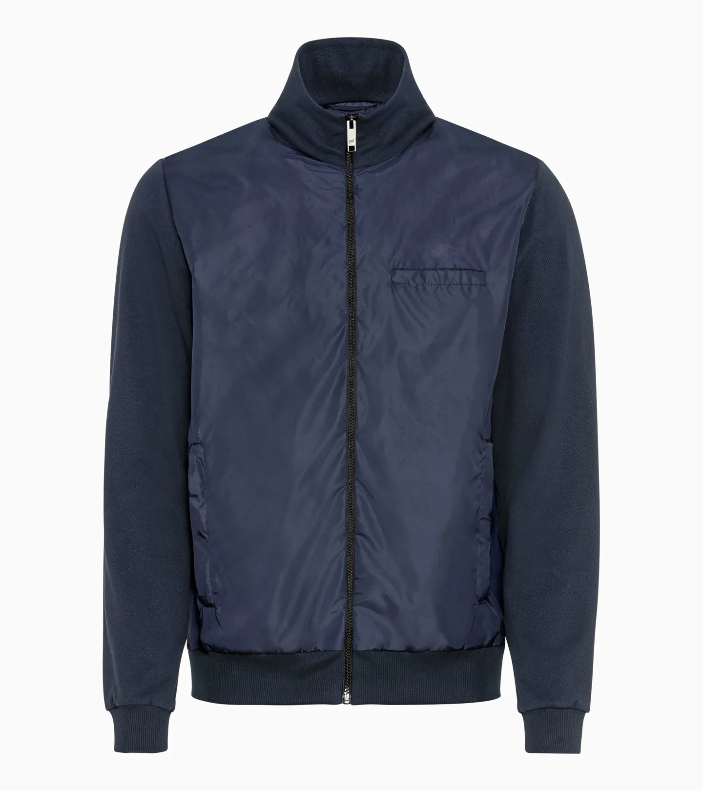 PORSCHE DESIGN Athletic cardigan Bunda s pletenými rukávy a stojáčkem tmavě modrá