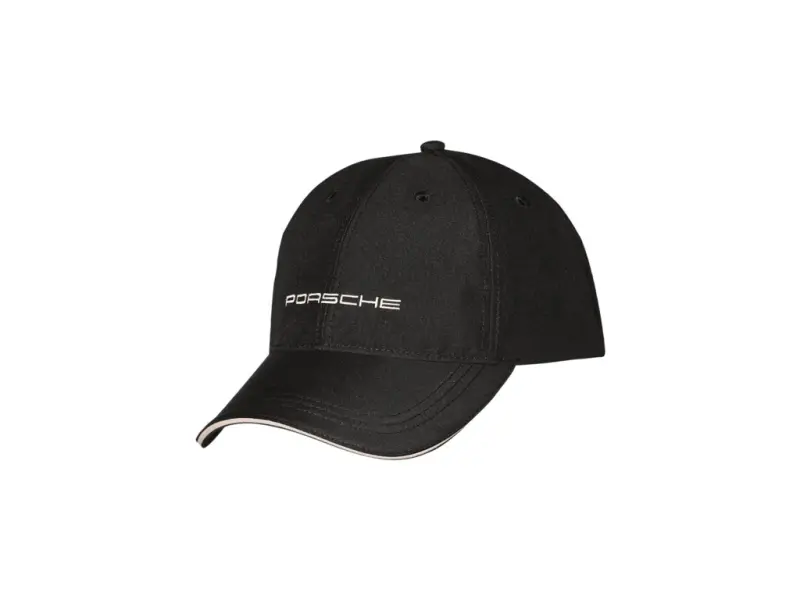 Porsche cap Essential Kšiltovka čepice s prošívaným nápisem černá