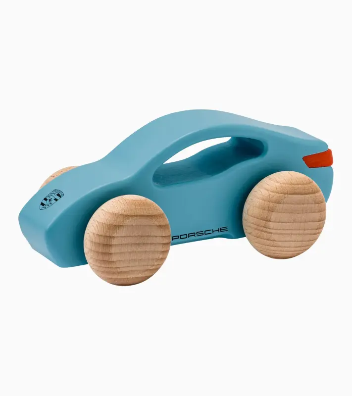 PORSCHE Wooden Car Taycan Autíčko ze dřeva světle modrá