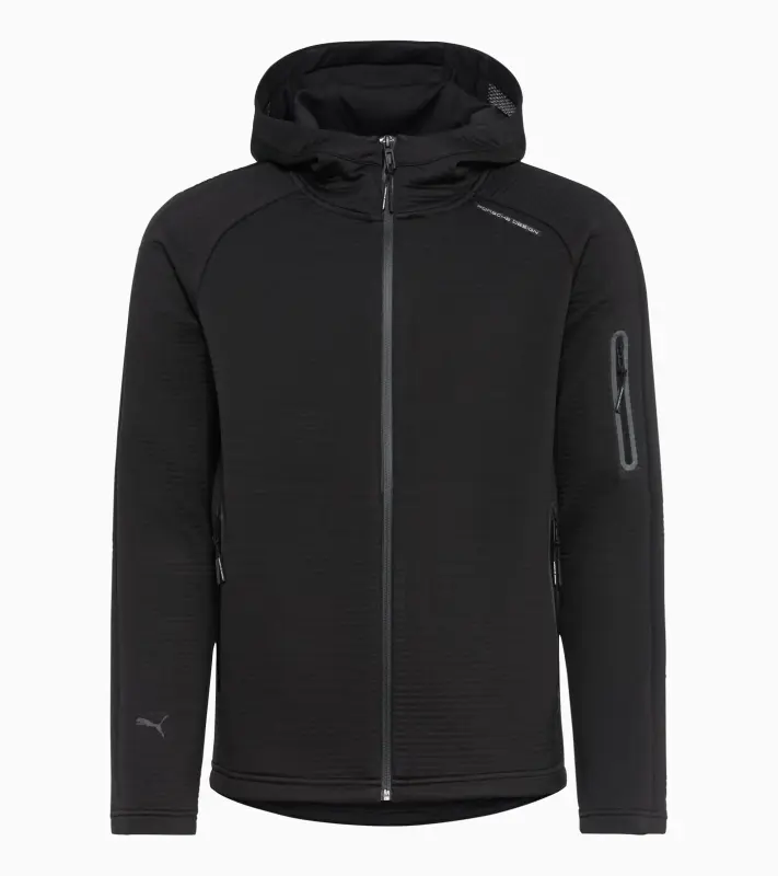 PORSCHE DESIGN Hooded sweat jacket Bunda Mikina pro volný čas na zip s kapucí černá
