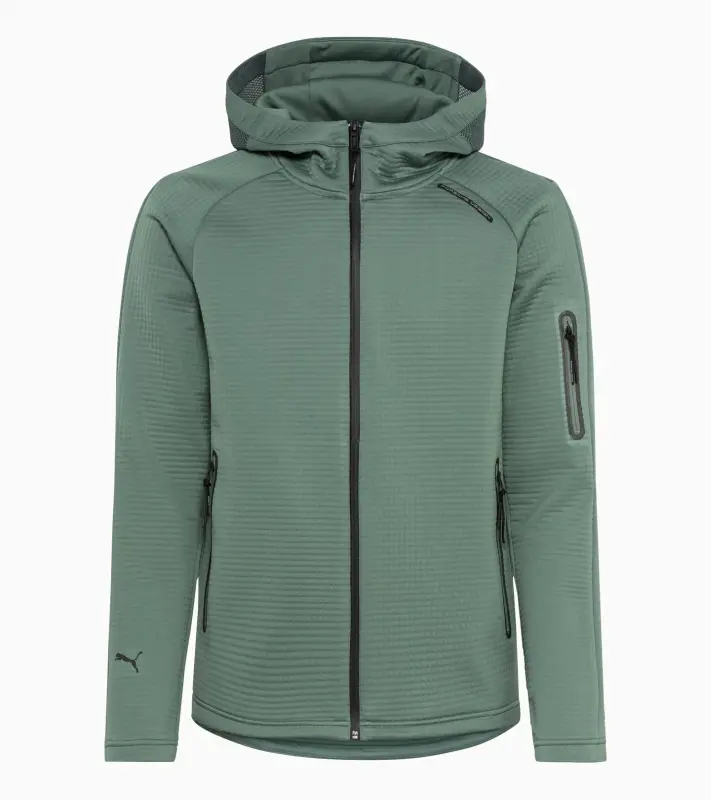 PORSCHE DESIGN Hooded sweat jacket Bunda Mikina pro volný čas na zip s kapucí eukalyptová zelená