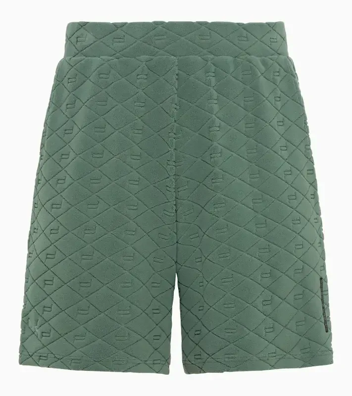 PORSCHE DESIGN Summer shorts Kalhoty krátké s reliéfním vzorem eukalyptová zelená