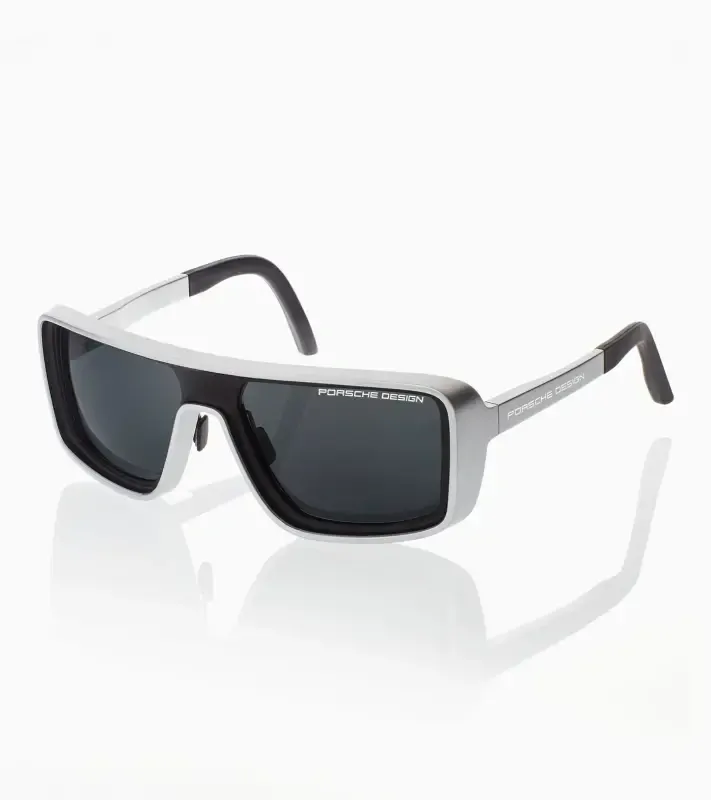 PORSCHE DESIGN Sunglasses P´8952 Iconic Curved Sluneční brýle stříbrné s polarizovanými skly šedé