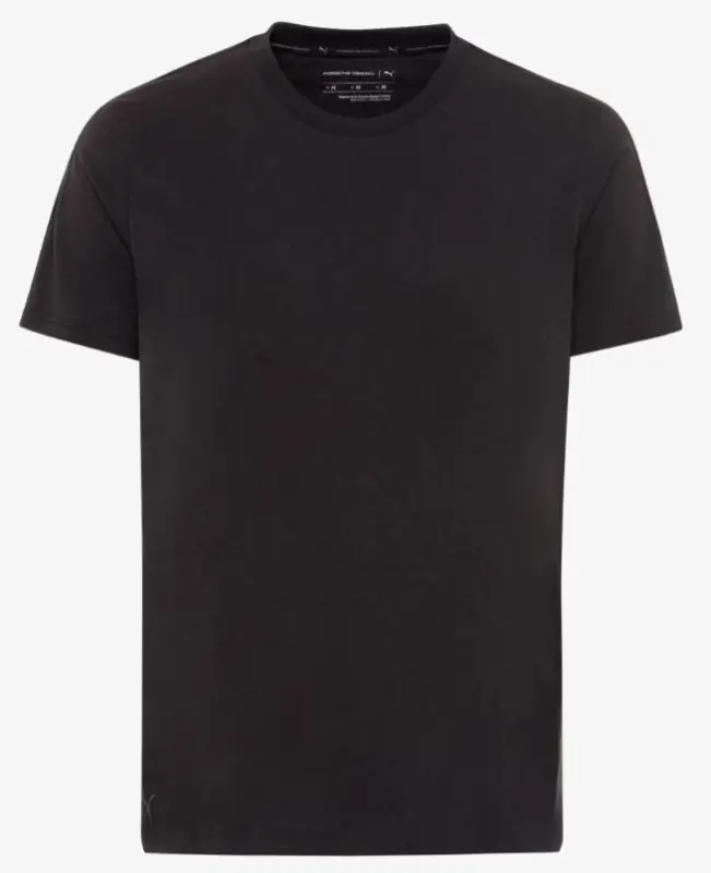 PORSCHE DESIGN Leisure T-shirt Tričko sportovní s kulatým výstřihem a s černým lemem a logem na rukávu černá