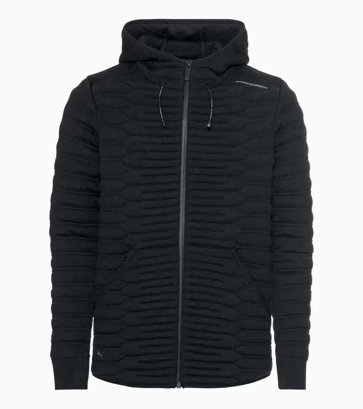 PORSCHE DESIGN EvoKNIT® Hoodie Mikina na zip prošívaná černá puma