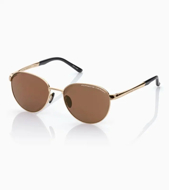 PORSCHE DESIGN Sunglasses P´8985 Sluneční brýle z titanu černozlaté s hnědými polarizovanými skly