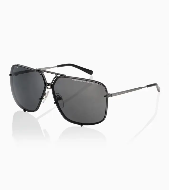 PORSCHE DESIGN Sunglasses P´8928 Turbonite Limited Edition Sluneční brýle Pilotky z titanu stříbrné s vyměnitelnými skly kouřové a zelené