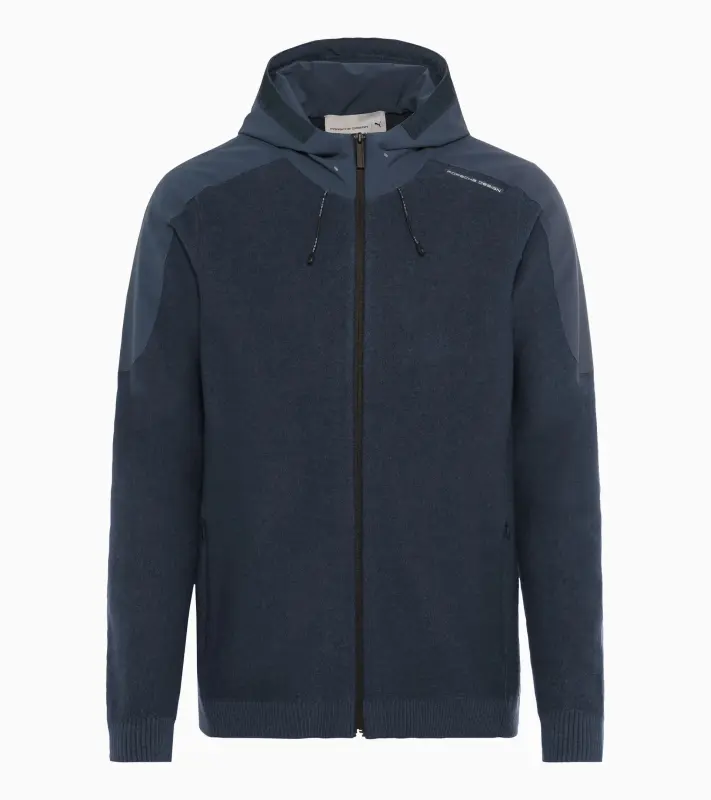 PORSCHE DESIGN Wool Mix Jacket Bunda sportovní s kapucí z merina tmavě modrá