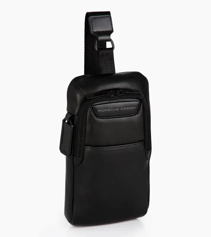 PORSCHE DESIGN Roadster Leather Crossbody Bag Taška pouzdro diagonální kožené do města s vnitřním organizérem na zip černé