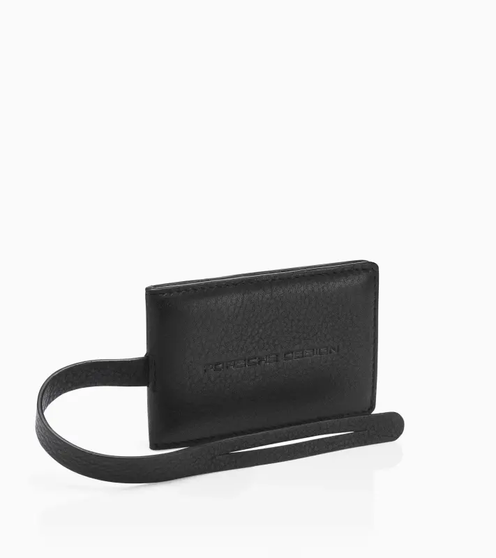 PORSCHE DESIGN Business Luggage Tag Visačka jmenovka na zavazadla kožená s logem černá
