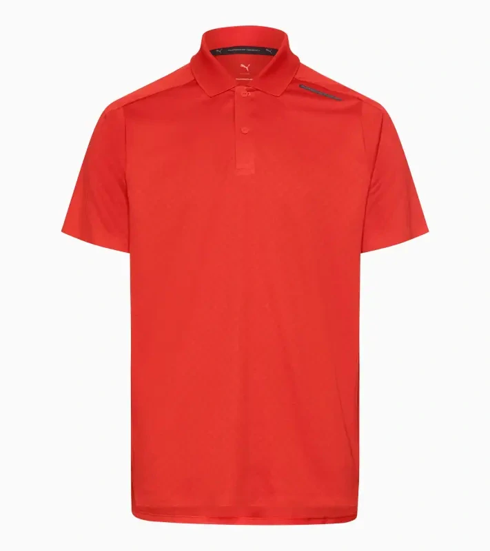 PORSCHE DESIGN Sport-Tex Jacquard Polo Shirt Polokošile tričko žakárové s límečkem a knoflíčky lávově oranžová