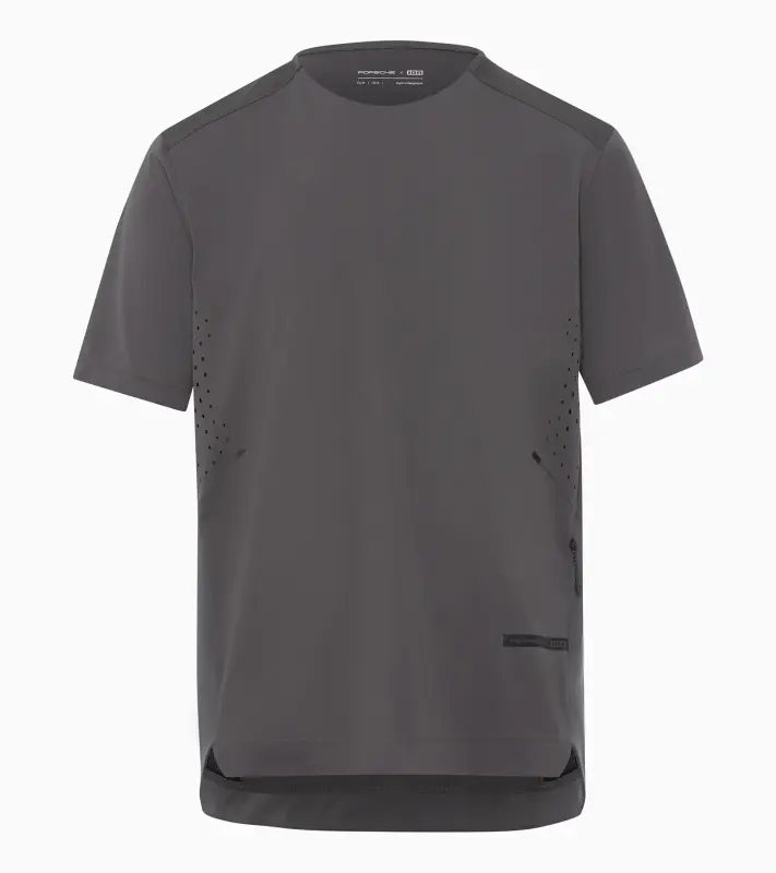 PORSCHE Bike shirt Unisex Tričko cyklistické sportovní funkční s potiskem a logem antracitová šedá