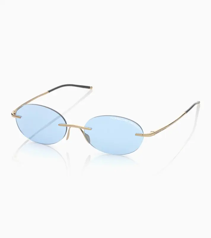 PORSCHE DESIGN P´86017 Sunglasses Liquid Titanium #7 Sluneční brýle bezrámečkové uni v barvě zlaté se světle modrými skly