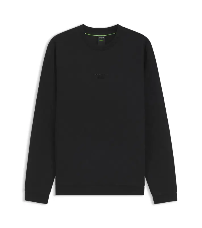 PORSCHE DESIGN Sweatshirt with Pascha Check Jacquard Porsche x BOSS Svetr mikina se žakárovým vzorem šachovnice a vycentrovaným reliéfním logem v černé