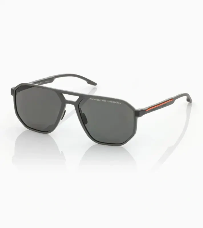 PORSCHE DESIGN P´86012 Sunglasses Neo Blade #2 Sluneční brýle charakteristických tvarů a barev. Šedooranžové s tmavě šedými polarizovanými skly.