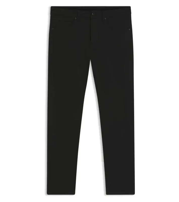 PORSCHE DESIGN Tapered-fit Trousers in stretch denim Porsche x BOSS Kalhoty džíny volnočasové sportovní zúžené strečové černé