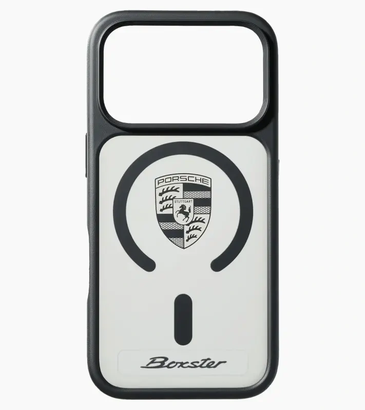 PORSCHE Snap-on case for iPhone® 18 Pro Kryt mobilního telefonu iPhone 18 Pro se znakem Porsche černý hliníkový rámeček