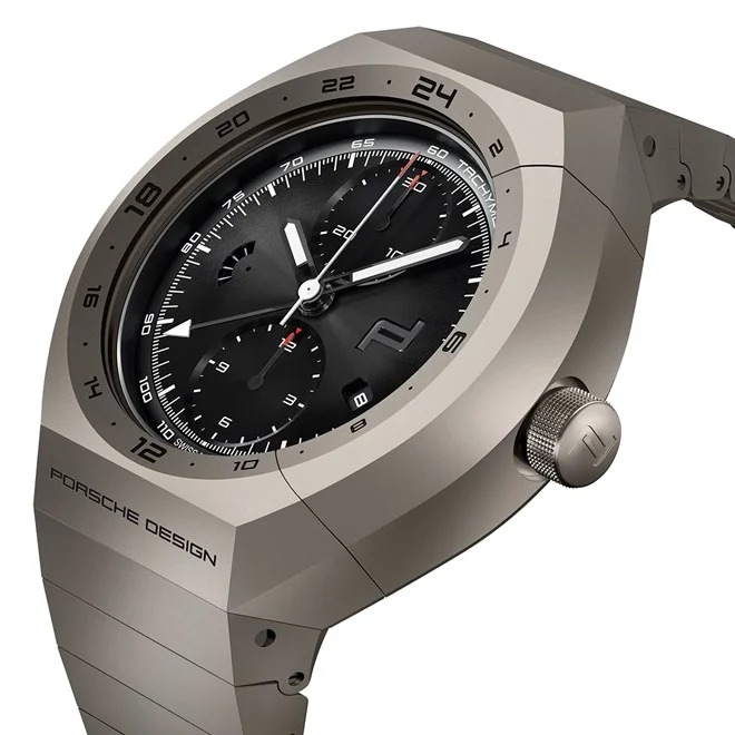 Porsche Design MONOBLOC Actuator GMT-Chronotimer hodinky černý ciferník all titanium