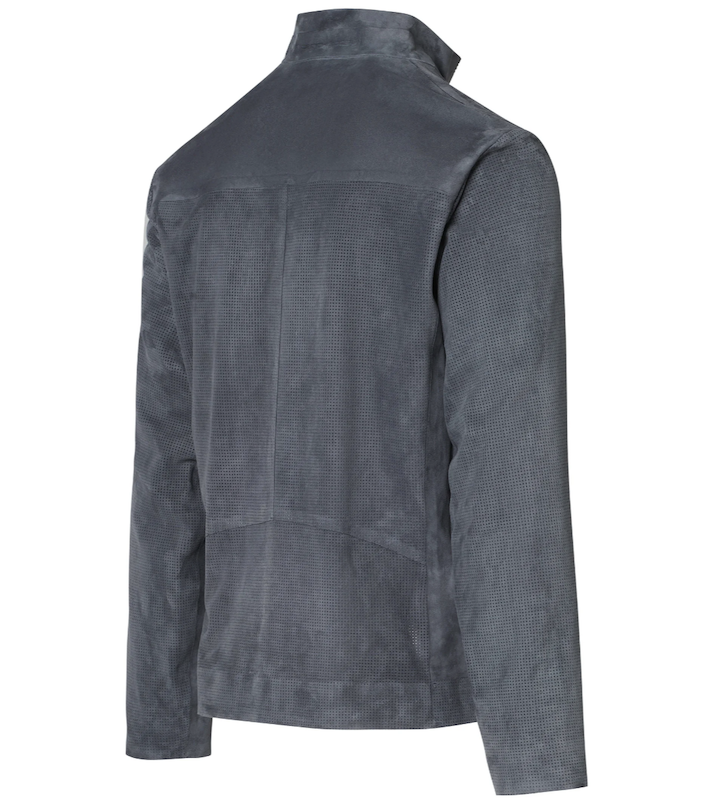 Porsche Design PERFORATED GOAT SUEDE LEATHER JACKET exkluzivní kožená bunda šedá